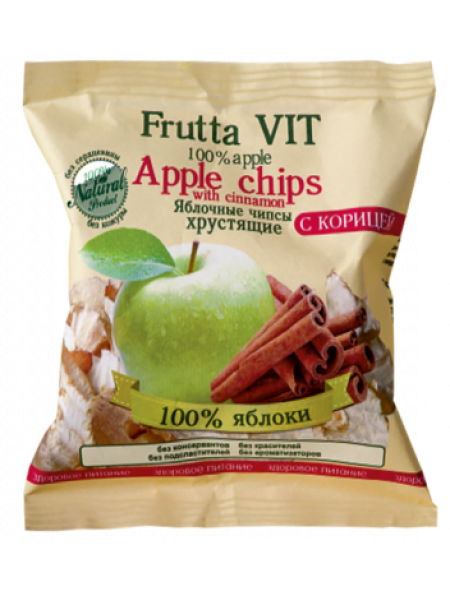 Яблочные чипсы хрустящие с корицей Frutta Vit 35г*15